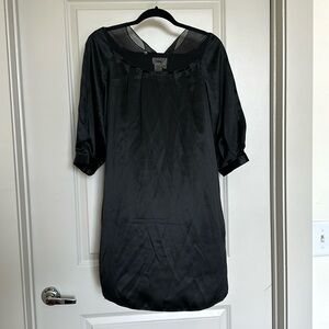 Max Studio Black 100% silk shift dress - size xs